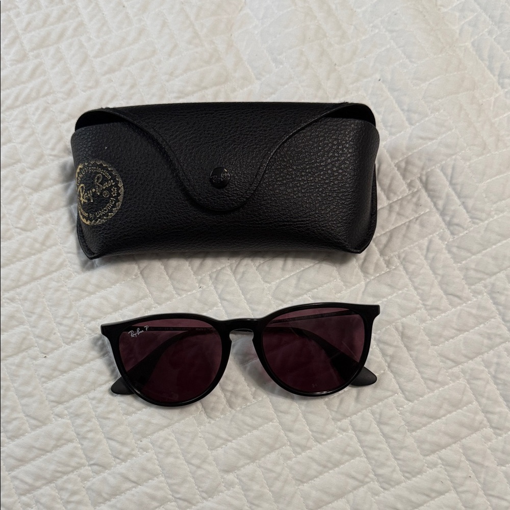 Ray-Ban Black Frame with Dark Red Lenses Sunglasses